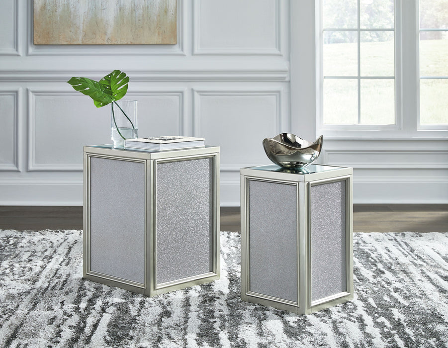 Traleena - Silver Finish - Nesting End Tables (Set of 2)