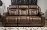 Mestrino - Power Recline Sofa With Adjustable Headrest - Hickory