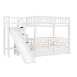 Bunk Bed With Storage Staircase, Slide And 2 Drawers