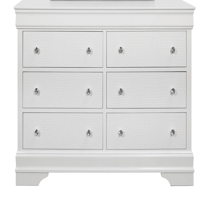 Shaker - 5 Pieces Bedroom Set With Crystal Inspired Tufted Headboard And LED Lighting