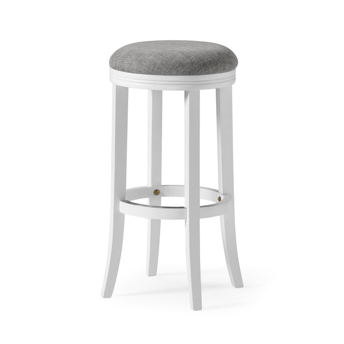 Backless Swivel Stool With Upholstered Seat