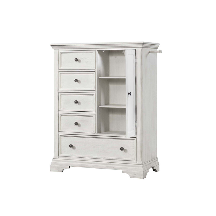 Olivia - Wood Chifferobe - Brushed White
