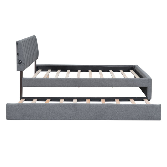 Upholstered Platform Bed With Trundle