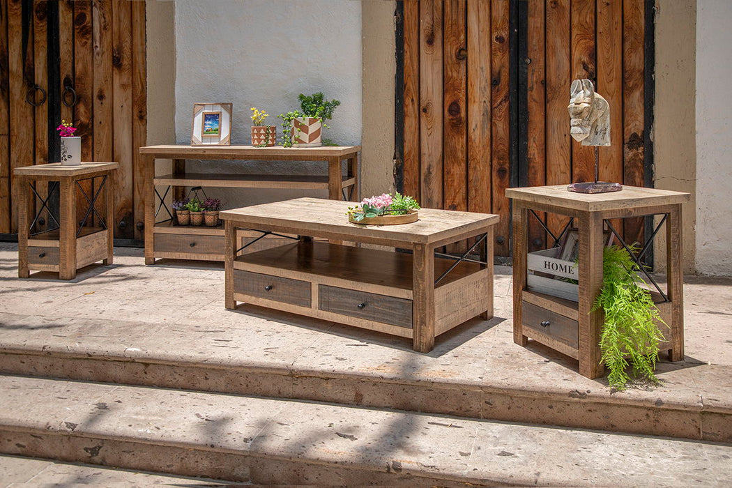 Andaluz - End Table - Brown / Light Brown Antiqued