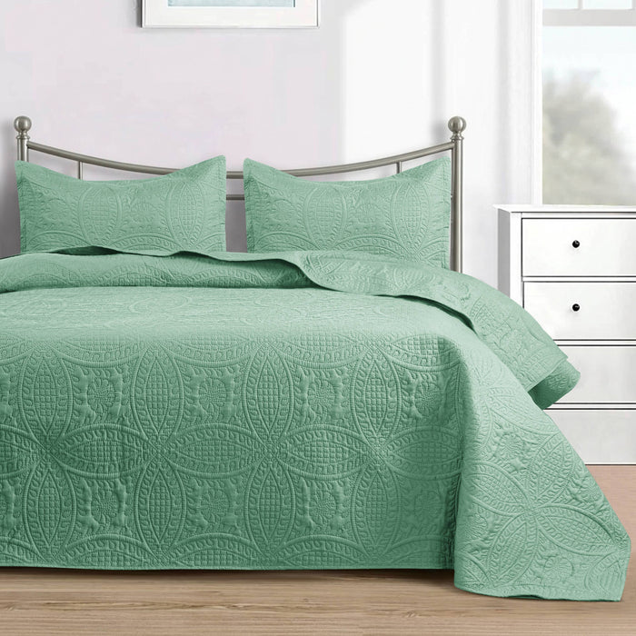 Quilted Bedspread 3 Pc Coverlet Bedding Quilt Set All Season