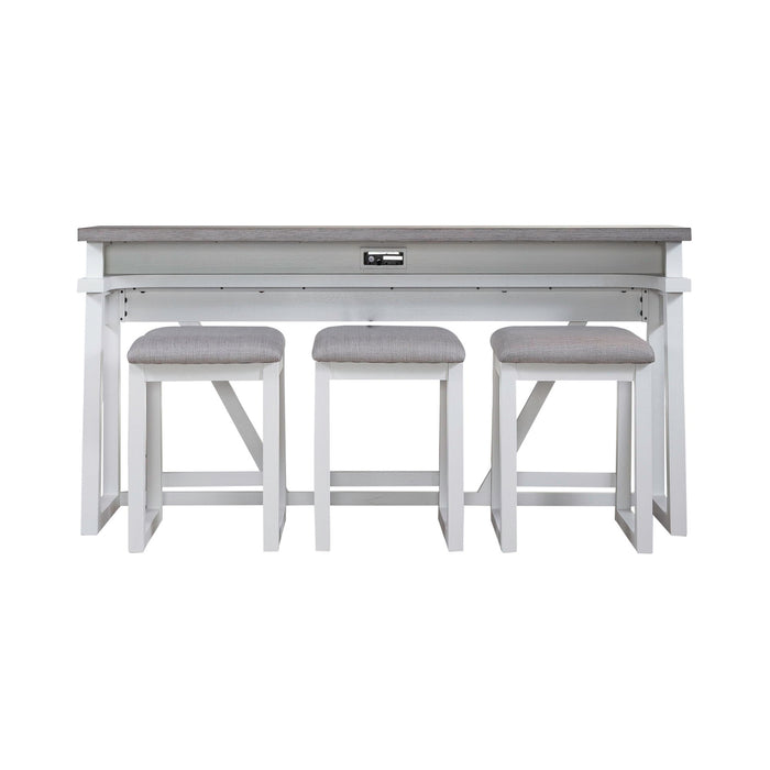 Palmetto Heights - 4 Piece Console Set (Console 3 Stools) - White