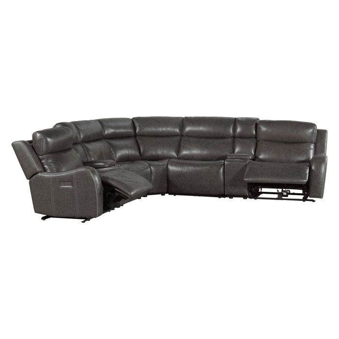 Wainwright - Dual-Power Sectional Set - Charcoal Gray