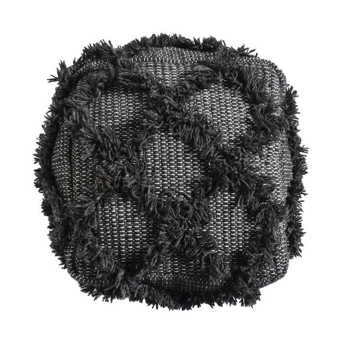 Jumanji - Handcrafted Wool And Cotton Pouf - Brown