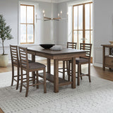 Brook Bay - 5 Piece Gathering Trestle Table Set - Sandstone