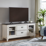 Allyson Park - Entertainment TV Stand - Wirebrushed White / Charcoal