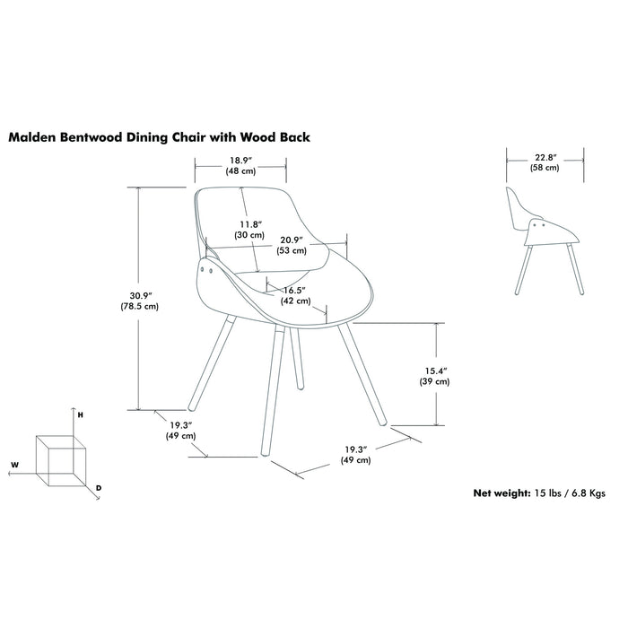 Malden - Bentwood Upholstered Dining Chair With Wood Back