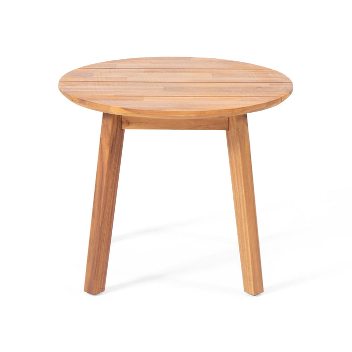 Outdoor Side Table With Slat Top - Brown
