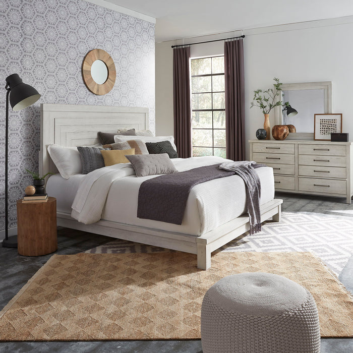 Modern Farmhouse - Platform Bed, Dresser & Mirror