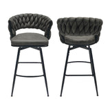 Bar Stool 360 Swivel With Back Footrest