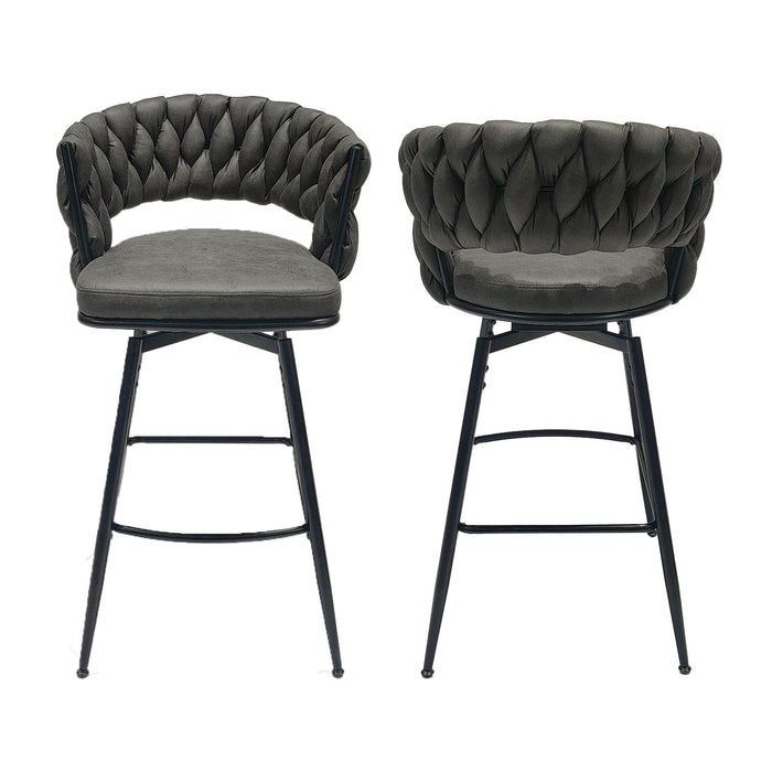 Bar Stool 360 Swivel With Back Footrest
