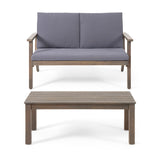 Avacyn - Outdoor Loveseat And Coffee Table Set With Cushions - Dark Gray