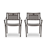 Cast Aluminum Dining Chair With Hand Crafted Details - Bronze