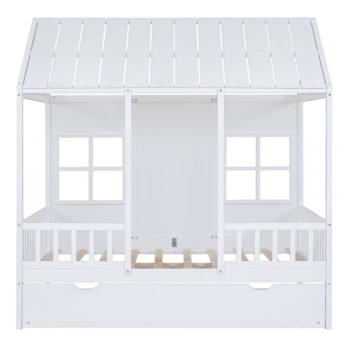 House Bed With Twin Size Trundle, Daybed