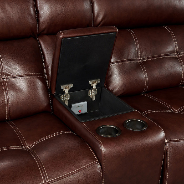 Regis - Dual-Power Sectional - Baron Redwood