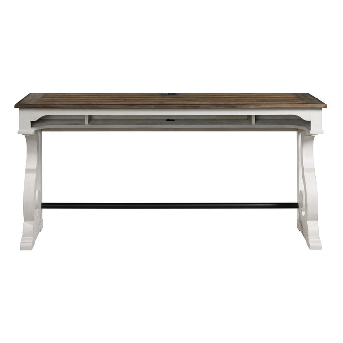 Drake - Sofa Bar Table - Rustic White / French Oak