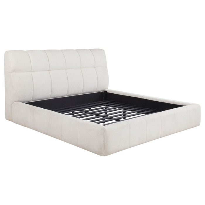Nollet 48-inch Upholstered California King Platform Bed Cream