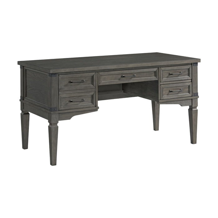 Foundry - 60" Half Ped Desk - Brushed Pewter
