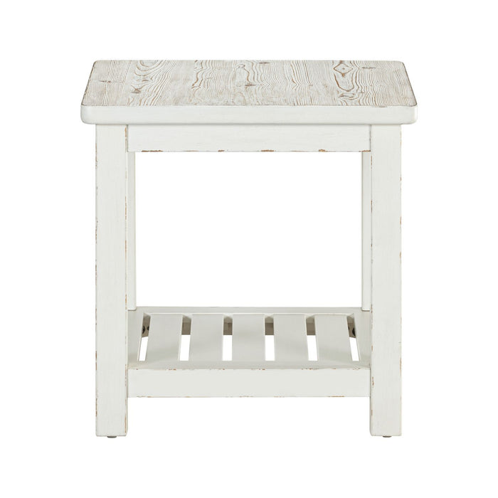 Backroads - End Table - Weathered White & Parchment Brown