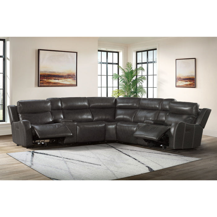 Wainwright - Dual-Power Sectional Set - Charcoal Gray