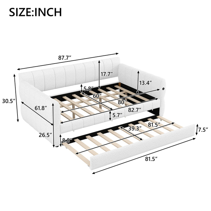 Upholstered Platform Bed With USB Charging
