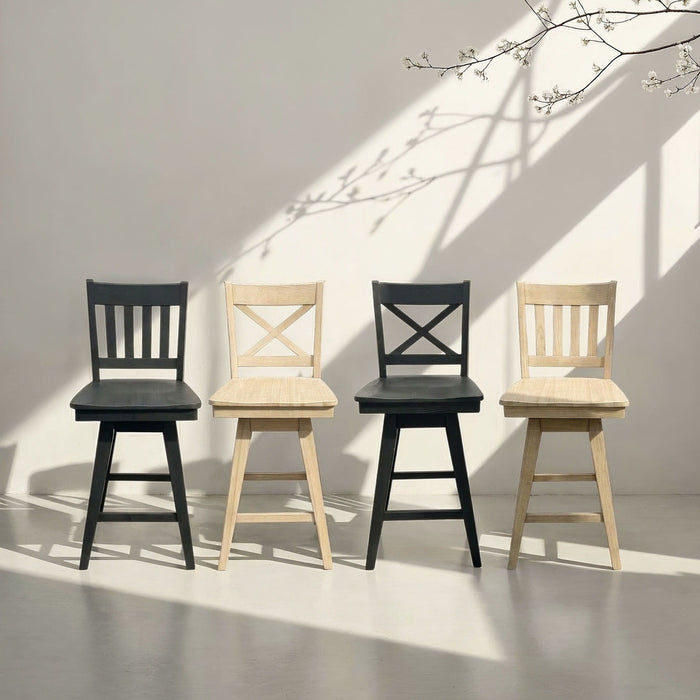 Wooden Barstool With X Back