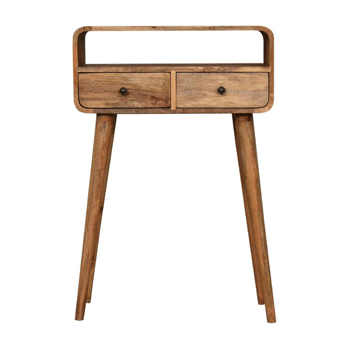 Curved Chestnut Console Table