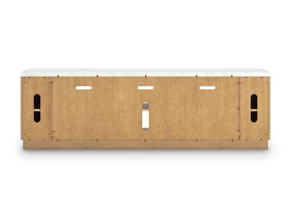 Camdill - XL TV Stand With Fireplace Option - Light Brown