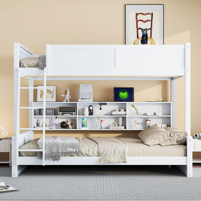 Bunk Bed With Storage Cabinets And USB Ports