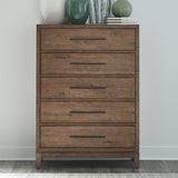 Shaker Lakes - 5 Drawer Chest - Harvest Brown