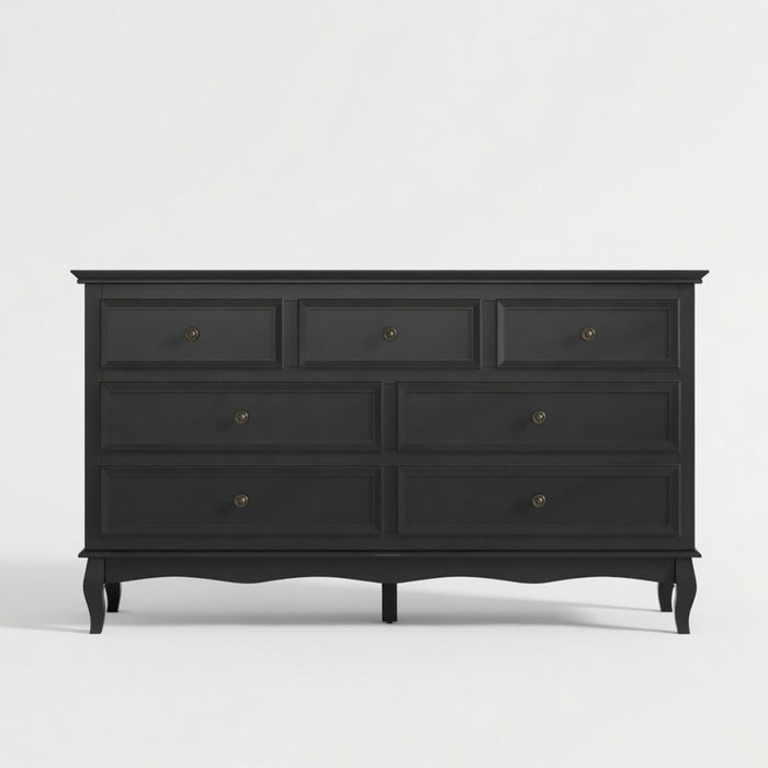 7 Drawer Dresser, Storage Chest - Black
