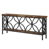 Extra Long Console Table With Open Storage Shelves