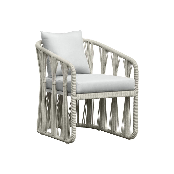 Alexa - Outdoor Dining Side Arm Chair - White