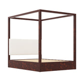Canopy Platform Bed With Upholstered Headboard