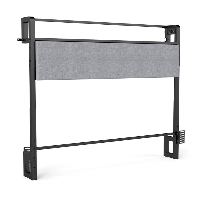 Adjustable Height Reversible Headboard With Storage Shelf, LED Lights & USB Charging Station