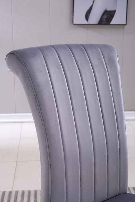 Upholstered Accent Armless Chairs With Stripe Backrest (Set of 2)