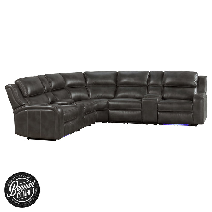 Silhouette - Dual-Power Sectional Set - Bolero Slate