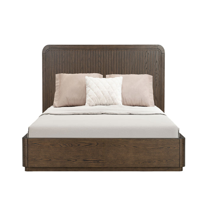 Athens - Queen Panel Bed - Dark Brown