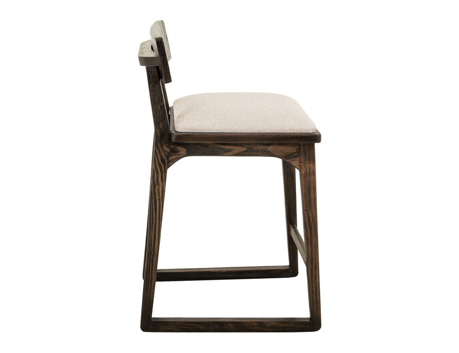 Balam - 30" Upholstered Barstool (Set of 2) - Dark Brown / Beige