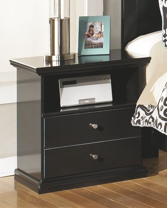 Maribel - Black - One Drawer Night Stand