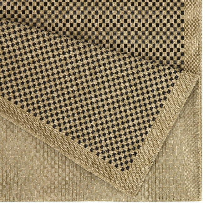 Earth - 5'3" X 7'3" Indoor, Outdoor Area Rug, Polypropylene - Jute / Black