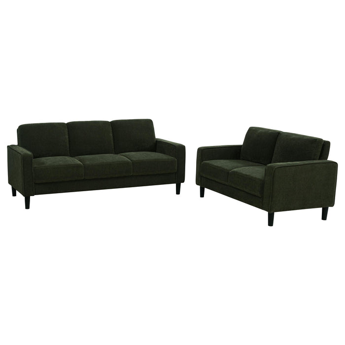 Ruth 2-piece Fabric Upholstered Track Arm Sofa Matcha Green