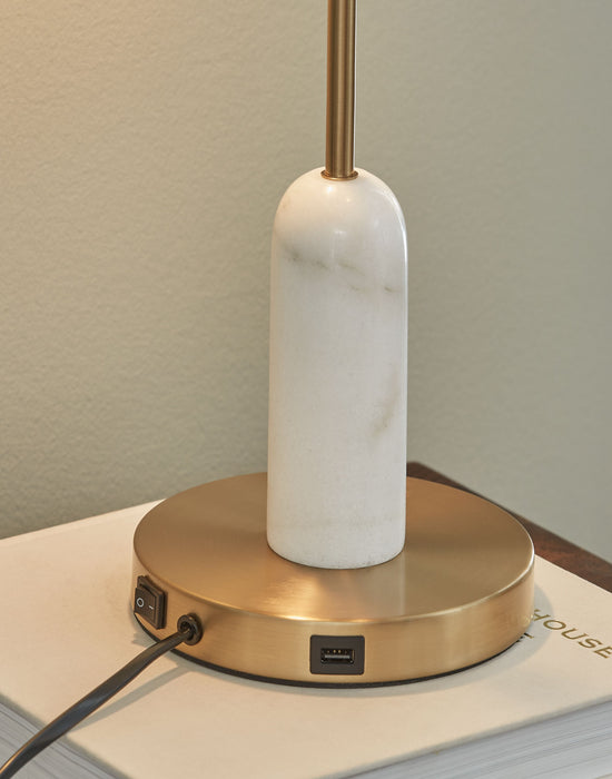 Rowleigh - Gold Finish / White - Marble Desk Lamp