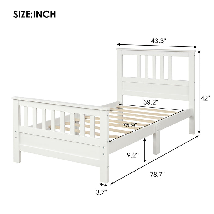 Platform Bed With Paneled Headboard And Footboard