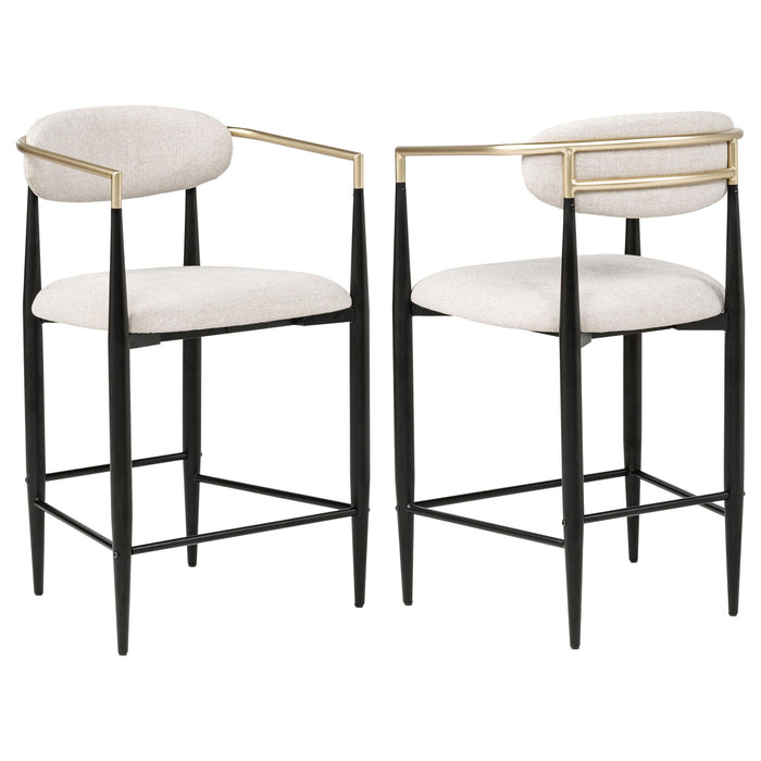 Tina Fabric Upholstered Counter Chair Beige (Set of 2)