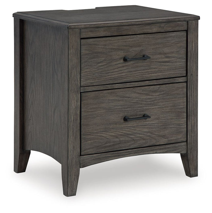 Montillan - Grayish Brown - Two Drawer Night Stand